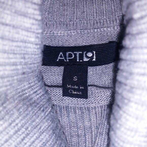 Apt 9 Womens Sweater Small Turtleneck Gray Solid Lightweight Long Sleeve Pit to - Picture 7 of 8